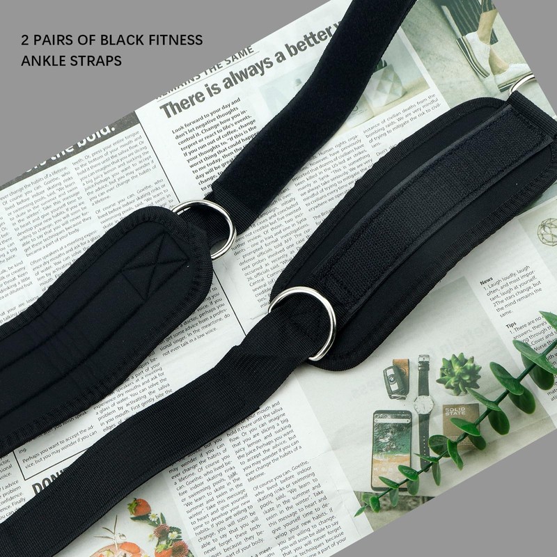 Lifting Straps with D Rings Wrist Cuff Cable Attachment Adjustable
