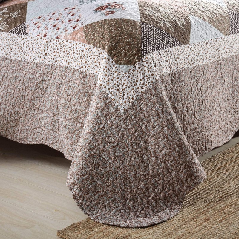 HoneiLife Quilt Set - 3 Piece Microfiber Reversible Bedspreads Patchwork