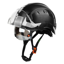 GREEN DEVIL EN397 & EN166 Certified Industrial Safety Helmet with Tinted + Clear Visor | Safety Helmet with Double Visor for Construction, Crafts & Industry | Ventilated ABS Work Safety Helmet