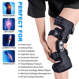 RISURRY OA Unloader Knee Brace- Unloader Knee Brace for Osteoarthritis, Arthritis Pain, Cartilage Repair, Bone on Bone Knee Joint Pain, Lateral Degeneration Knee Support (Black Left)