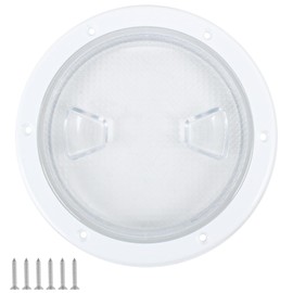 ORLANG 6 Inch Boat Deck Plate Cover with Screws,Round Non-slip Inspection Hatchs with Detachable Cover and Pre-Drilled Holes,Marine Access Hatch Deck Hatches for Rv Marine Boat Kayaks Yacht - White