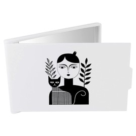 Azeeda 'Abstrakte Frau und Katze' Taschenspiegel/Kosmetikspiegel (CM00042565)