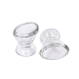 Vaso de vidrio para lavado de ojos con diseño de ingeniería que se adapta a los ojos para una limpieza eficaz. Borde superior y suave, ajuste perfecto con recipiente de almacenamiento. Alivio