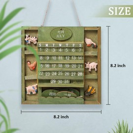 Wooden Wall Calendar, Reusable DIY Natural Wood Wall Calendar for Home Decorations 2025 All Years Birthday New Year Gift
