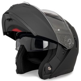 VINZ Pasco Flip-Up Helmet with Sun Visor & Pinlock 70 Prepared | ECE 22.06 Motorcycle Helmet for Men & Women | Motorcycle Helmet Foldable Full Face Helmet | Available in Sizes XS-XXL