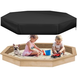 PATIO PLUS Octagon Sandbox Cover 215x200x25cm,420D Oxford Sandbox Cover for Sandpit and Furniture, Waterproof Protective Sand Box Cover with Drawstring