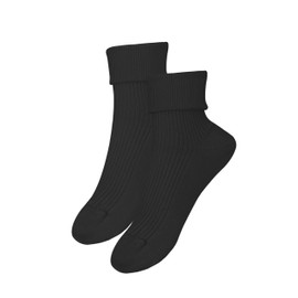 tittimitti 100% Organic Cotton Luxury Women's Socks 1 Pair. Made in Italy. (Noir, numeric_8)