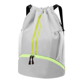 Suchoow Drawstring Backpack, Drawstring Gym Bag, Waterproof Sports Gym Bag, String Swim Drawstring PE Bags for Women Men, Large Sports Ball Bag