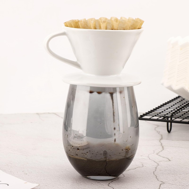 EUSOAR 1-2 Cup Unbleached Coffee Filters, Pack of 200 Disposable