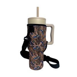 Lit Handlers 40oz Handled Tumbler Sleeve With Carrying Straps - Pattern: Duck Camo