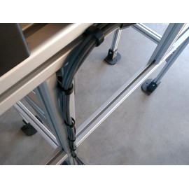 Clips for Cable Attachment to Construction Profile Quick Attachment with Push-Click Function Clamp Holder Cable Clip for Aluminium Profiles (B-Type Nut 6, Inner Diameter 12 mm, Black, 25, Quantity)