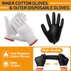 Janmercy 200 Pcs Disposable BBQ Nitrile Gloves with 4 Pairs