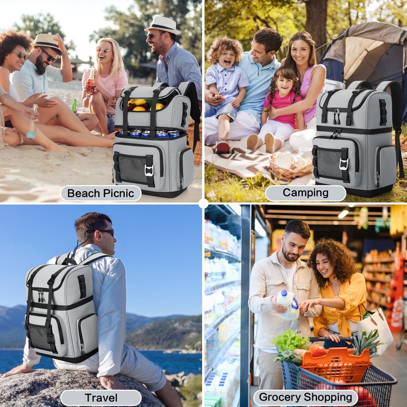 YOUNGOA Large Waterproof Insulated Cooler Backpack for Men & Women,