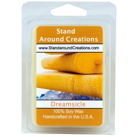 100% All Natural Soy Wax Melt Tart - Dreamsicle: Vibrant orange citrus and heartwarming vanilla blended together in a sweet scented dream. - 3oz - Naturally Strong Scented