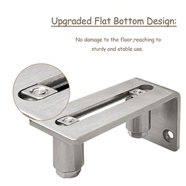 JUGREAT Barn Door Mounted Stainless Steel Sliding Door Guide-1 Pack (For Doors Up to 2 1/8 inches, Flush Bottom Design)