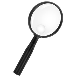 Lakei Handheld reading magnifying, 10X30X children's and adult Magnifier, 75mm shatter resistant lens, Non-Slip Handle, Suitable for elderly reading, Kids natural exploration and Hobby science (Blcak)