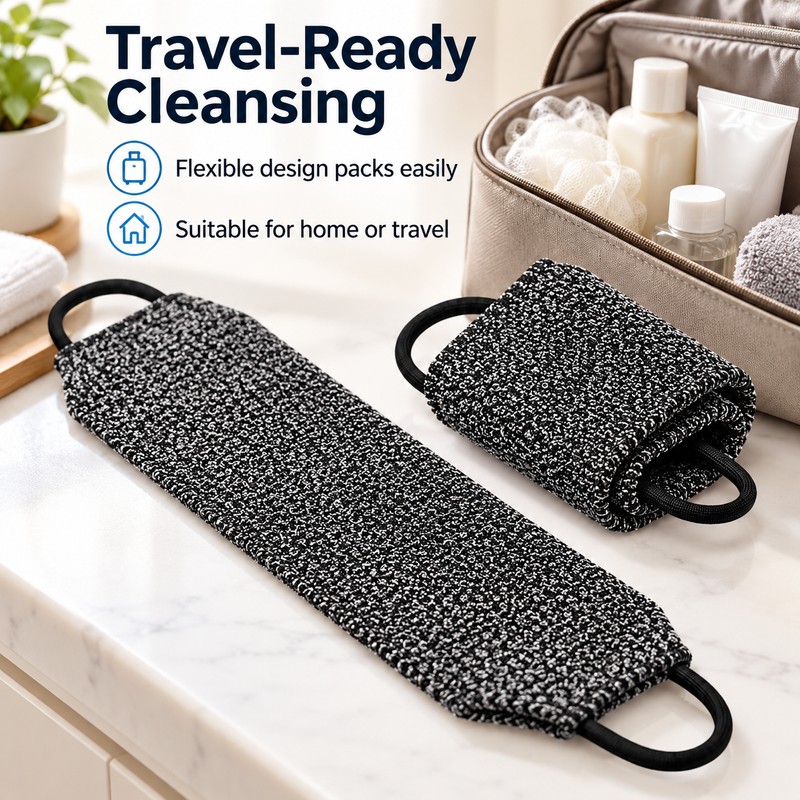 Nylon Back Scrubber for Shower – 2-Piece Long Exfoliating Bath