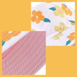 UPF 50+ Kids Bucket Hat with Adjustable Chin Strap & Wide Brim - Lightweight Cotton Sun Protection for Boys & Girls 2-9 Years (US, Age, 3 Years, 8 Years, Flower)