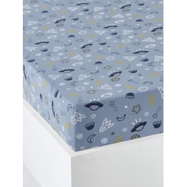 VERTBAUDET Fitted Sheet for Children, Cosmos Blue, 90 x 140 cm
