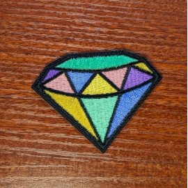 Unbranded Colorful Diamond Gemstone 2x3.75" Random Cute Clip Art Embroidered Iron On Patch