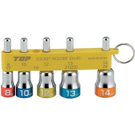 Top Industry (TOP) Impact Short Socket, Set of 5, 0.3 inch (8 mm), 0.4 inch (10 mm), 0.5 inch (12 mm), 0.5 inch (13 mm), 0.5 inch (14 mm), Holder Included, Bit, Construction Tools, Tobi Tools, Made in
