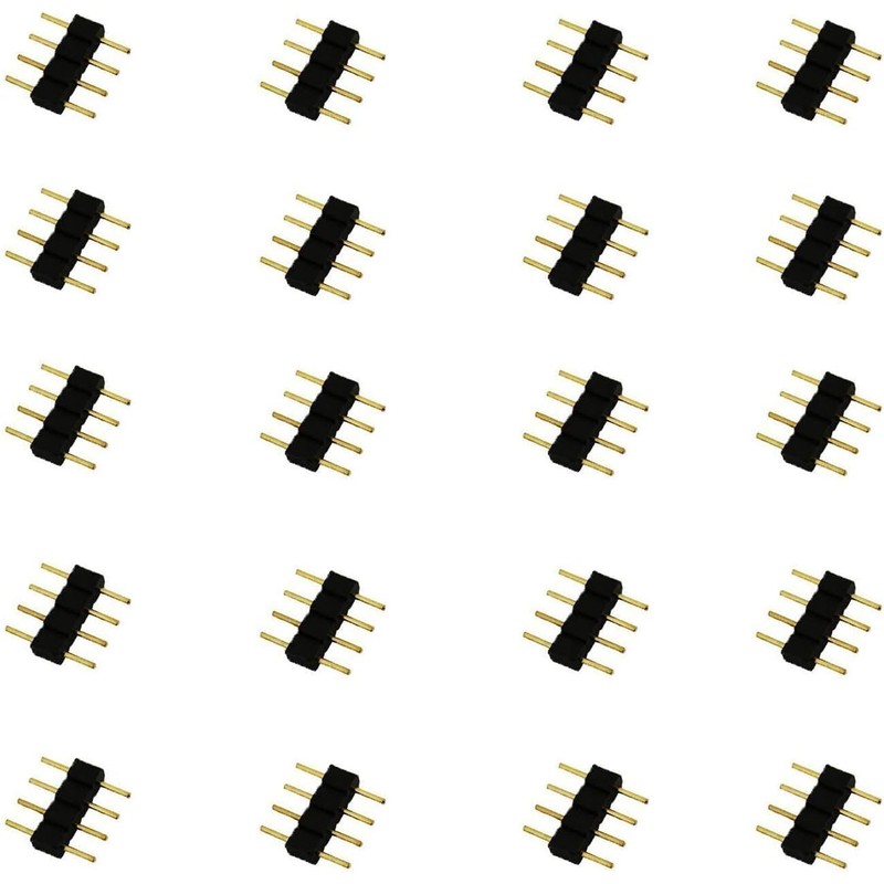 LitaElek 20pcs 4 Pin LED Tape Connector RGB LED Strip