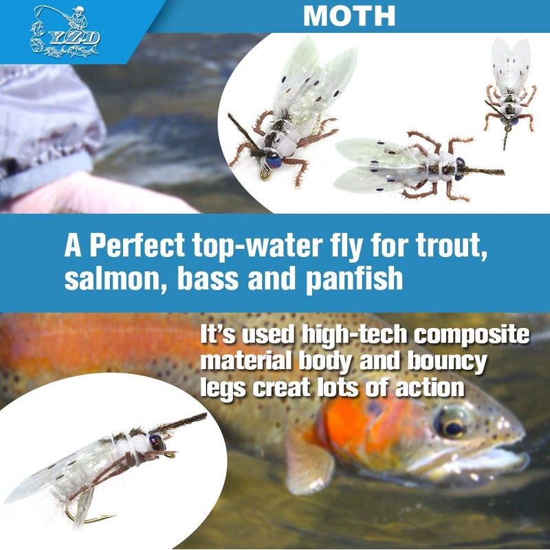 YZD Realistic Trout Hand Tie Fly Fishing Flies Collection Dry