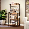 HOOBRO Kitchen Bakers Rack with Storage, 4 Tiers Coffee Bar