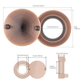 HOJLKLD Peephole Cover, Solid Brass Privacy Door Viewer Cover with Double-Sided Self-Adhesive Tape for 5/8 inch Diameter Door Peephole (1, Antique Copper)
