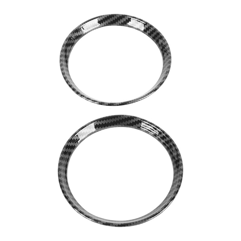 2Pcs Cup Holder Panel Cover Carbon Fiber Pattern Anti Scratch