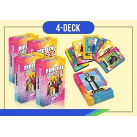 NewEights Biblical Characters Learning Cards (4-Deck) - Educational Homeschooling Teaching Teachers Set for Day Care Classroom Nursery Home - Religious Cards for Boys Girls