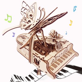 3D Wooden Puzzle for Adults - Piano Diy Music Box Wood Model Kits Construction Craft Kits Mechanical Jigsaw Puzzles for Age 14+ years old