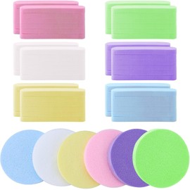 72 esponjas faciales comprimidas, esponjas faciales redondas de celulosa, esponja de limpieza facial reutilizable para el cuidado diario de la piel y desmaquillante facial