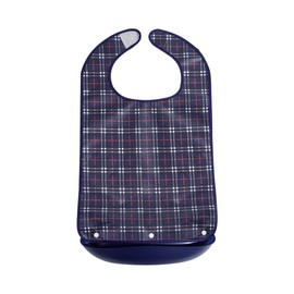 [neckgeart] よだれかけ 高齢者用エプロン 取り外し可能なエプロン 防水・防油 高齢者用介護身の回りのことができない/寝たきり/病気で入院している高齢者に適しています (大人用 濃紺 サイズL)