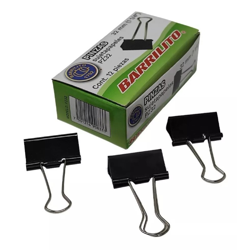 Barrilito Sujeta Documentos Barrilito Mediano 32mm 1 1/ 4 Caja