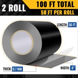 VIVIDA Butyl Joist Tape for Decking 6" × 50' (2 Roll), Waterproof Deck Joist Butyl Sealant Tape for Wood Beams, Roof