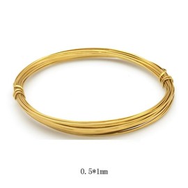 HIGHROCK 10M Aluminum Craft Wire, 0.5mm*1mm Sheet, Bendable Flat Wire for Crafting, Soft DIY Metal Art (Gold)