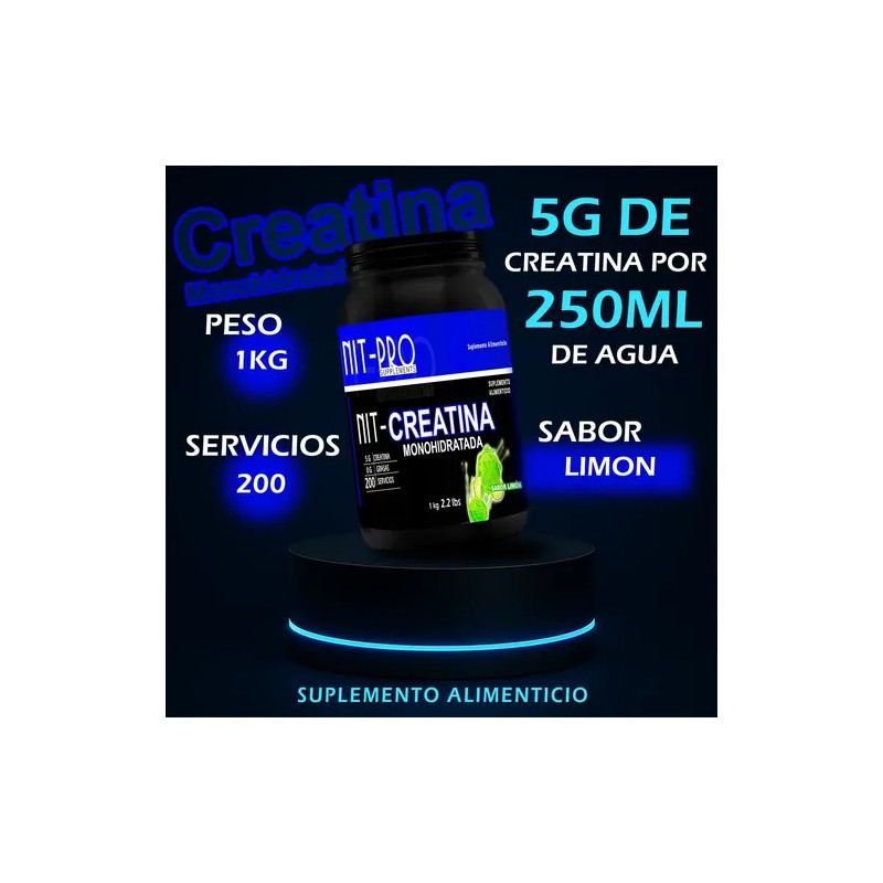 Creatina Monohidratada En Polvo 1kg Nit-pro Varios Sabores