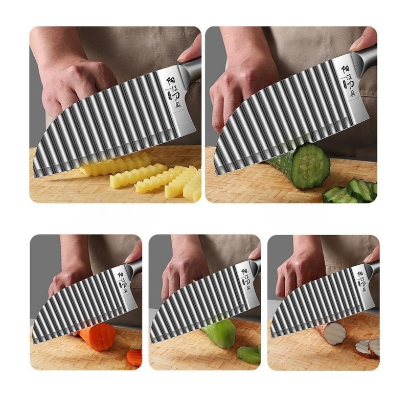 Stainless Steel Crinkle Cutter - Wavy Vegetable & Fruit Knife