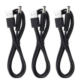 Varbmt 5V DC Power Cable 3Pack, USB 2.0 A Male to DC 5.5x2.1mm Plug Charging Cord, 24AWG 12 Volt DC Barrel Jack Power Cable for Webcam Router, IP Camera, Electric Toothbrush, LED Strip Light