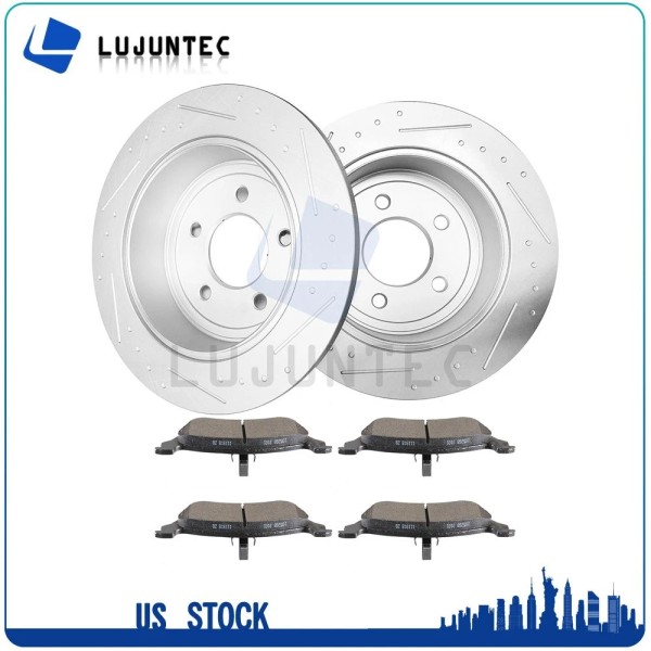 Lujuntec Rear Brake Rotors Ceramic Pads For 2003 Chrysler Voyager