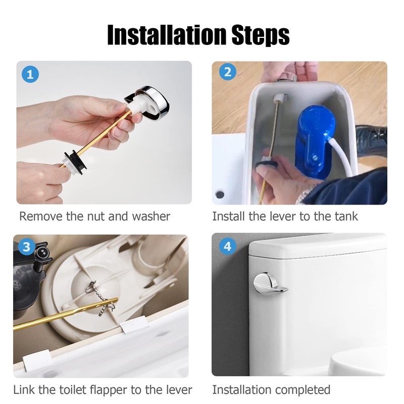 TOTO Compatible Toilet Flush Handle - Side Mount Trip Lever