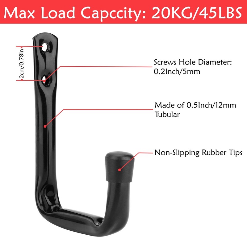 Garage Storage Hooks, Heavy Duty Wall Mount, J Utility Hangers