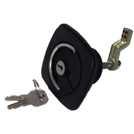 Perko 1081DP1BLK Flush-Mount Locking Latch for 3/8" to 7/8" Thick Smooth/Carpeted Surface, Fits 2-3/8" Hole - 3/8" to 3" Cam Bar, Black