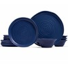 KooK Ceramic Dinnerware Set, Service for 4 (12-Piece) Plates &