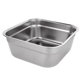 ASelected Washing Up Bowl, 304 Stainless Steel Large Rectangular 10 Litre Washing Basin, Dishtub, Mixing Bowl, Plastic Free, 33x33x13 cm