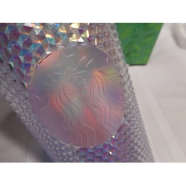 Starbucks Holiday 16oz Cold Cup Grande Iridescent Bling Studded Tumbler New