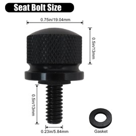 Suifaqi New 2 Pack Black Aluminum Alloy Seat Bolt Screw for Harley Davidson Dyna/Street Glide/Road Glide/Ultra Glide, for Touring 1996-later and Other Model with 1/4"-20 Thread