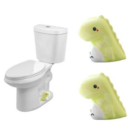 2 Pcs Ceramic Dinosaur Toilet Floor Bolt Caps, Cute Animal Toilet Bolt Covers Decorative for Bottom, Decorative Bathroom Easy Installation