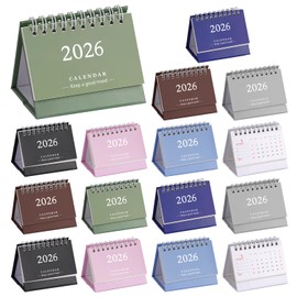 8/16 Mini Desk Calendar 2026, Mini Desk Calendar 2025-2026 - Runs From July 2025 until December 2026, Small Desktop Calendar Thick Paper Twin-Wire Binding for Home Office School (16pcs)